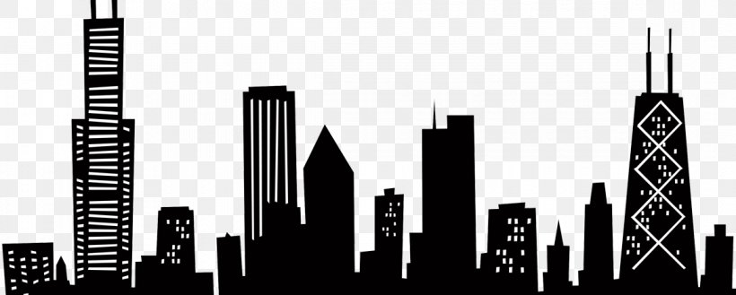 Chicago Skyline Drawing, PNG, 1170x470px, Chicago, Black And White, Building, Chicago Skyline, City Download Free