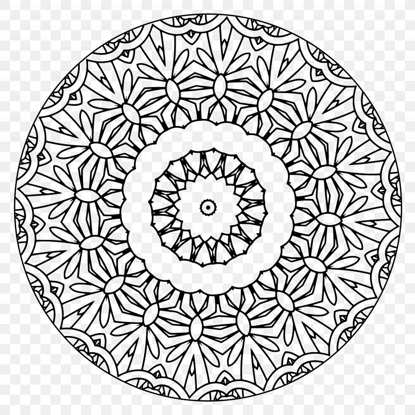 Coloring Book Mandala Child, PNG, 4500x4500px, Coloring Book, Adult, Area, Black And White, Book Download Free