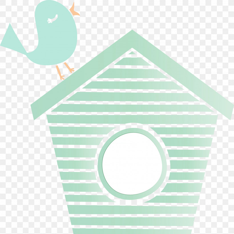 Green Line, PNG, 2991x3000px, Cute Cartoon Bird, Bird House, Green, Line, Paint Download Free