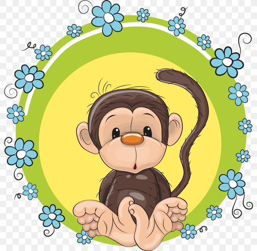 Monkey Flower Clip Art, PNG, 794x800px, Monkey, Art, Cartoon, Drawing, Fictional Character Download Free