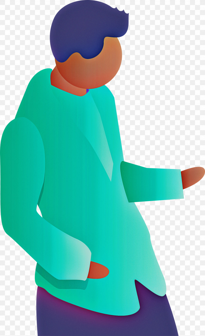Green Turquoise Standing Outerwear Sleeve, PNG, 1832x3000px, Abstract Man, Cartoon Man, Finger, Gesture, Green Download Free