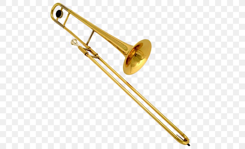 Trombone Brass Instruments Musical Instruments Wind Instrument Trumpet, PNG, 500x500px, Watercolor, Cartoon, Flower, Frame, Heart Download Free