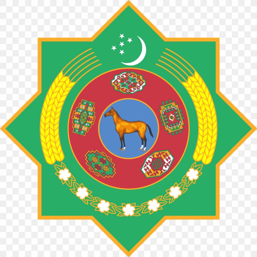 Emblem Of Turkmenistan Flag Of Turkmenistan National Symbol Turkmen Soviet Socialist Republic, PNG, 1024x1024px, Turkmenistan, Akhalteke, Area, Coat Of Arms, Emblem Download Free