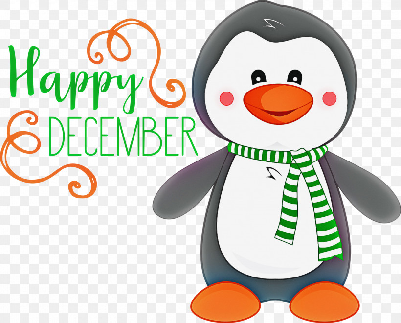 Happy December Winter, PNG, 3000x2418px, Happy December, Cartoon, Penguins, Poster, Winter Download Free