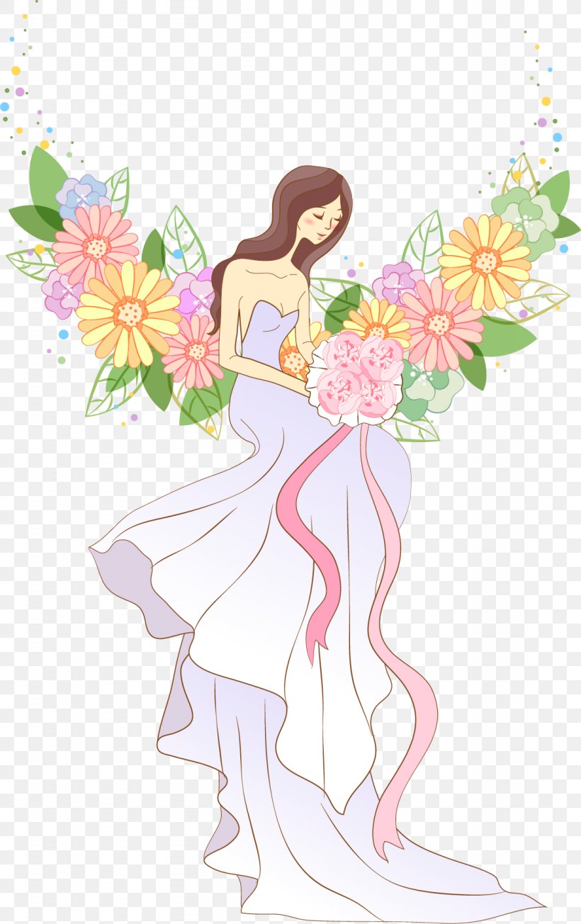 Wedding Invitation Bride, PNG, 1127x1793px, Watercolor, Cartoon, Flower, Frame, Heart Download Free