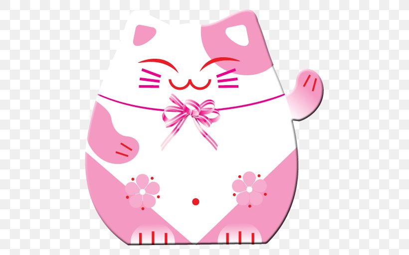 Cat Maneki-neko Pink, PNG, 512x512px, Watercolor, Cartoon, Flower, Frame, Heart Download Free