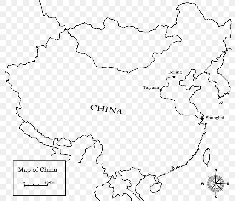 China Blank Map World Map Atlas, PNG, 800x700px, China, Area, Atlas, Black And White, Blank Map Download Free