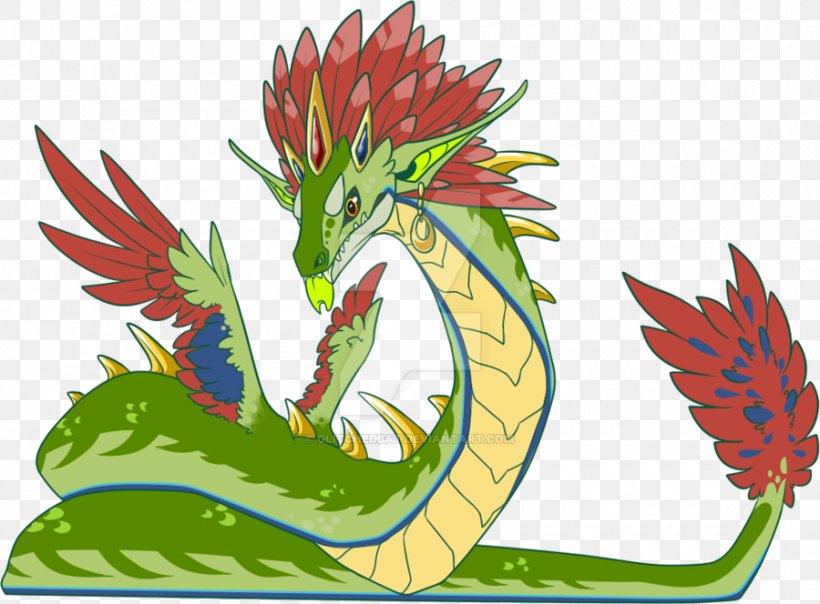 Dragon Quetzalcoatl Feathered Serpent Mythology Wyvern, PNG, 900x664px, Dragon, Art, Deity, Deviantart, Drawing Download Free