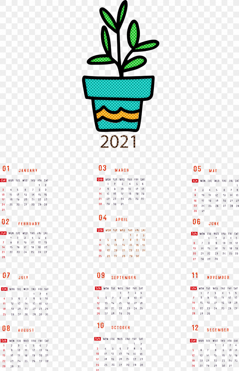 Printable 2021 Yearly Calendar 2021 Yearly Calendar, PNG, 1931x2998px,  Download Free