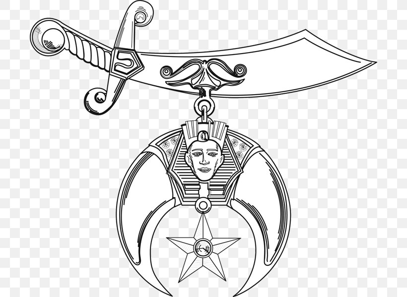 Shriners Freemasonry Symbol Clip Art, PNG, 700x599px, Shriners, Area, Artwork, Bicycle Wheel, Black And White Download Free