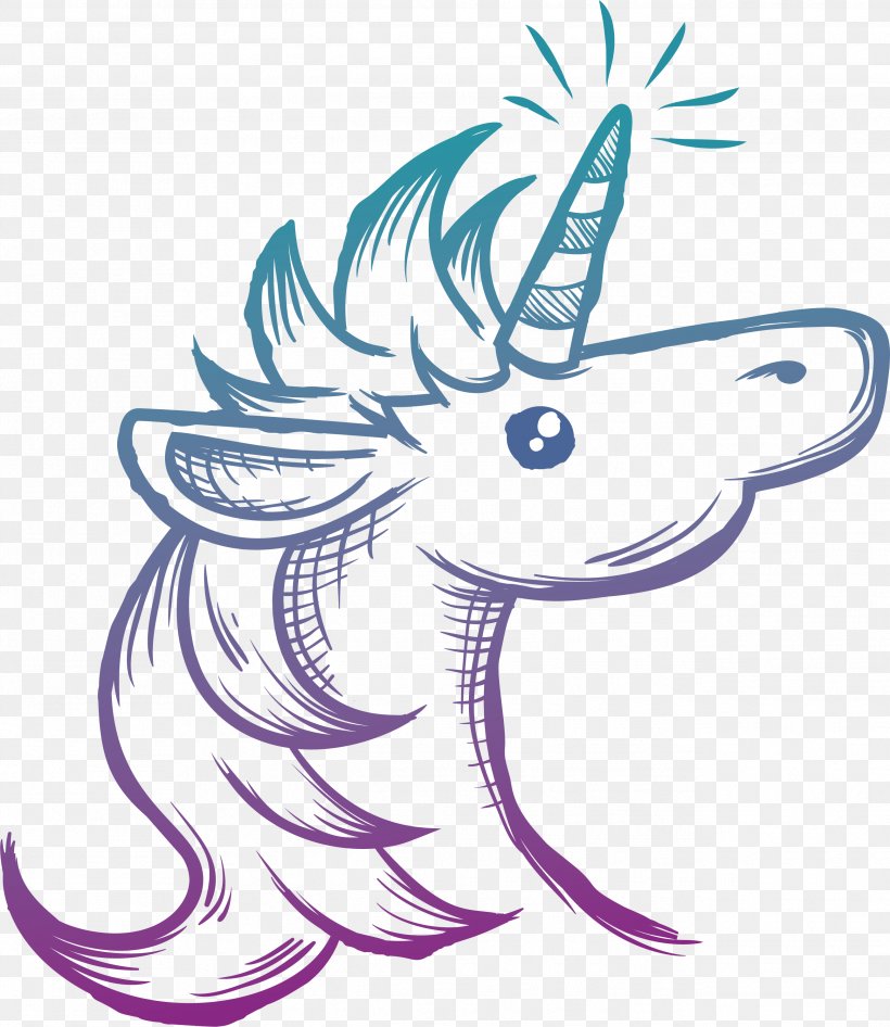 Unicorn Drawing Painting, PNG, 2589x2988px, Unicorn, Art, Black And White, Cartoon, Drawing Download Free