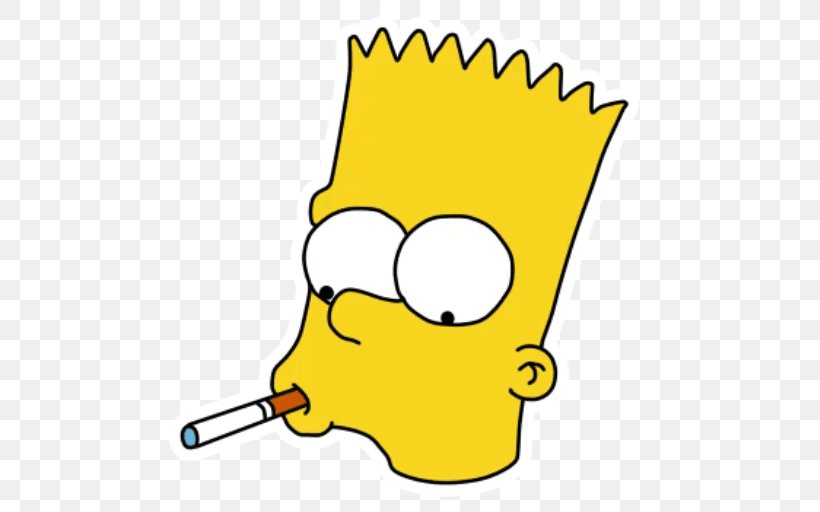 Bart Simpson Sticker Telegram Cartoon Clip Art, PNG, 512x512px, Bart Simpson, Animated Film, Area, Beak, Cartoon Download Free
