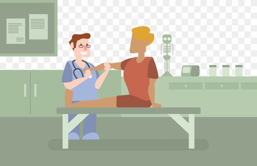 Physical Therapy Physician Illustration, PNG, 5833x3756px, Physical Therapy, Communication, Conversation, Dentist, Furniture Download Free
