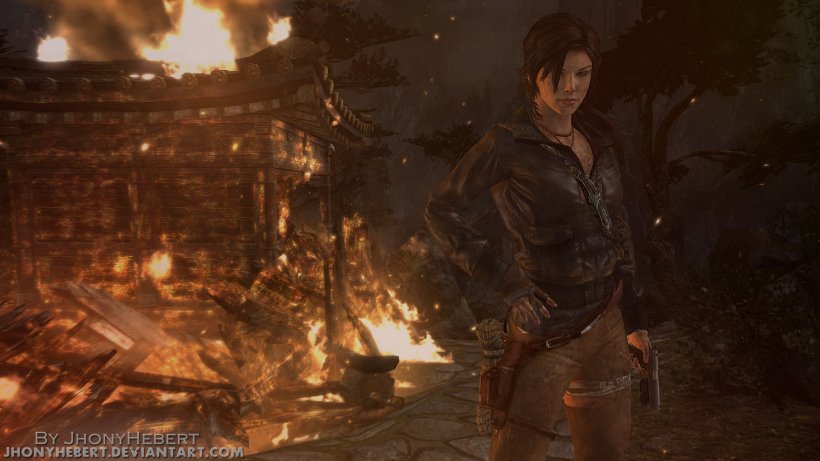 Lara Croft: Tomb Raider Lara Croft: Tomb Raider Fan Art Video Game, PNG, 1920x1080px, Tomb Raider, Art, Bonfire, Character, Concept Art Download Free