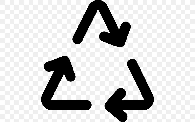 Recycling Symbol Plastic, PNG, 512x512px, Recycling Symbol, Area, Black And White, Brand, Logo Download Free