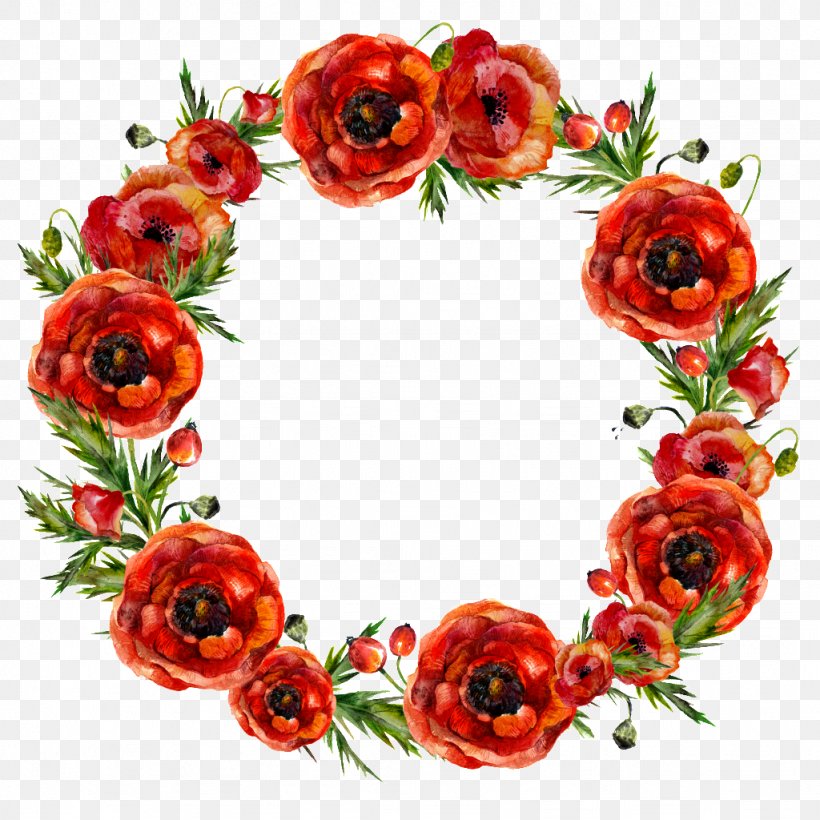 Garland Flower Red Wreath, PNG, 1024x1024px, Garland, Artificial Flower, Crown, Cut Flowers, Decor Download Free