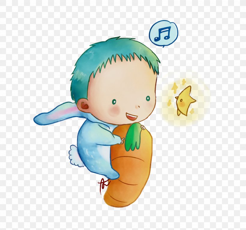 Bunny Pajamas Infant Drawing Toddler, PNG, 3000x2803px, Watercolor, Animation, Baby Toys, Boy, Cartoon Download Free