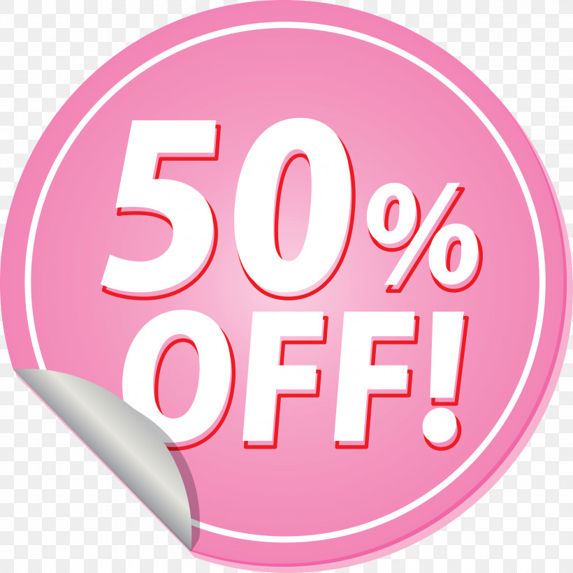 Discount Tag With 50% Off Discount Tag Discount Label, PNG, 3000x3000px, Discount Tag With 50 Off, Analytic Trigonometry And Conic Sections, Area, Circle, Discount Label Download Free