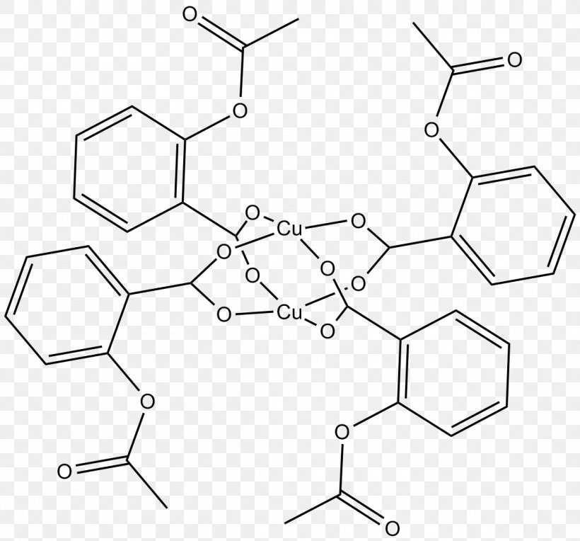 Copper Aspirinate Copper Benzoate Chemistry Molecule, PNG, 1155x1077px, Copper, Acid, Area, Black And White, Cation Download Free