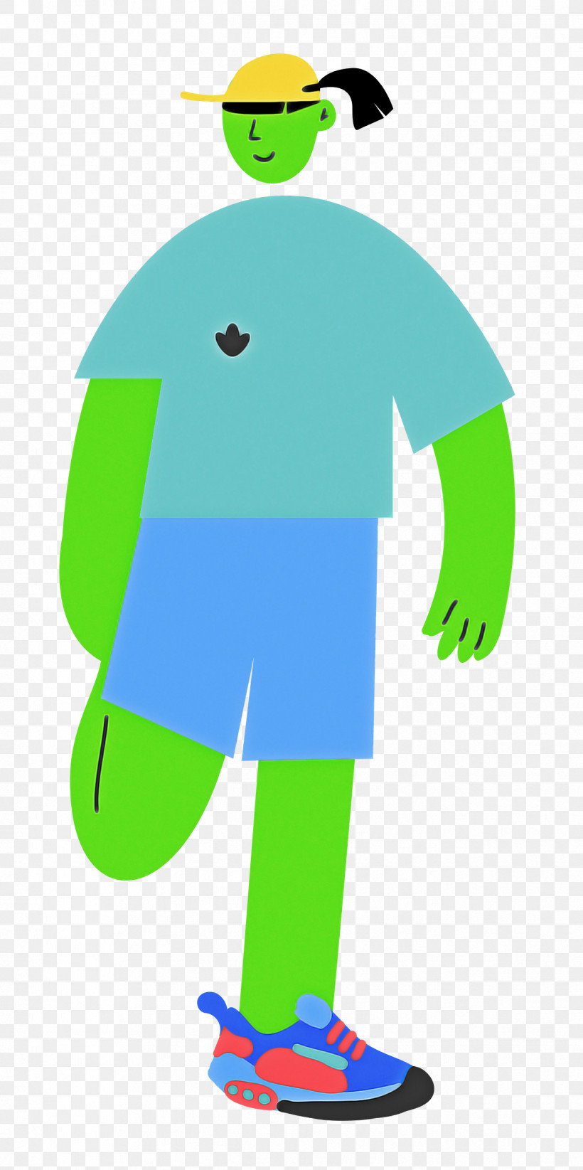 Jogging Sports, PNG, 1246x2500px, Jogging, Cartoon, Character, Clothing, Green Download Free
