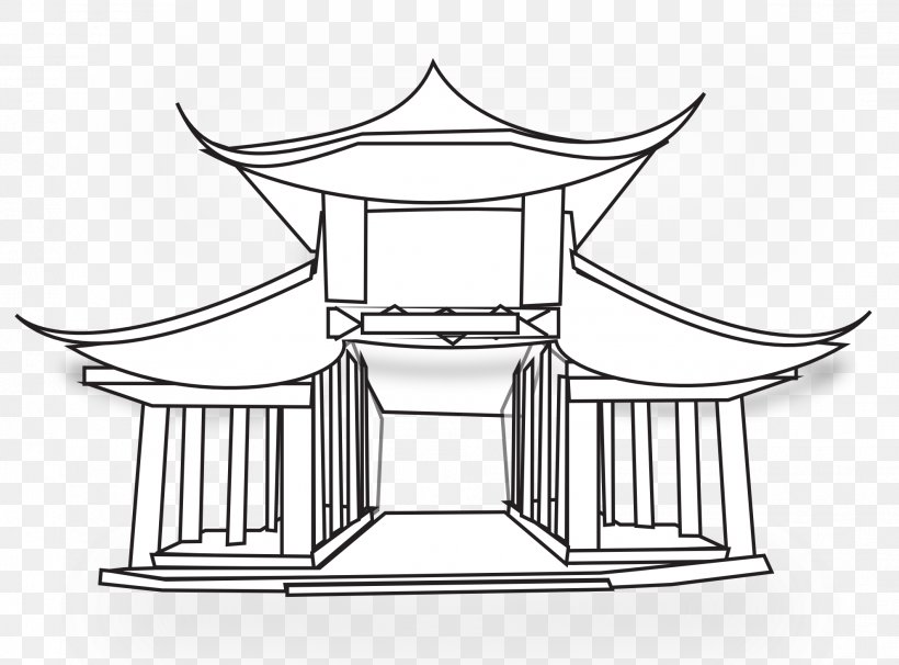 Temple China Chinese Pagoda Clip Art, PNG, 1979x1464px, Temple, Artwork, Black And White, China, Chinese Architecture Download Free