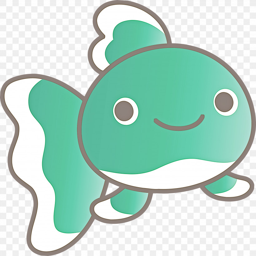 Baby Goldfish Goldfish, PNG, 3000x2993px, Baby Goldfish, Aqua, Cartoon, Goldfish, Green Download Free