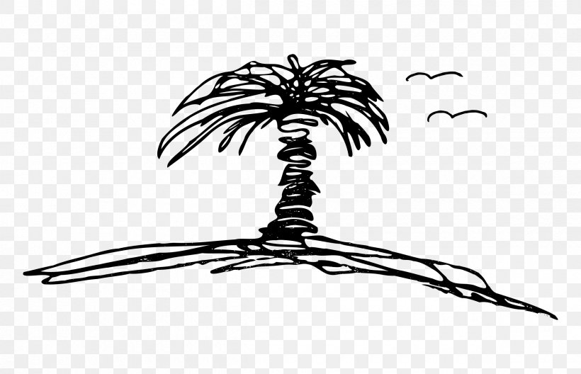 Black And White Photography Clip Art, PNG, 2400x1548px, Black And White, Arecales, Artwork, Branch, Desert Island Download Free