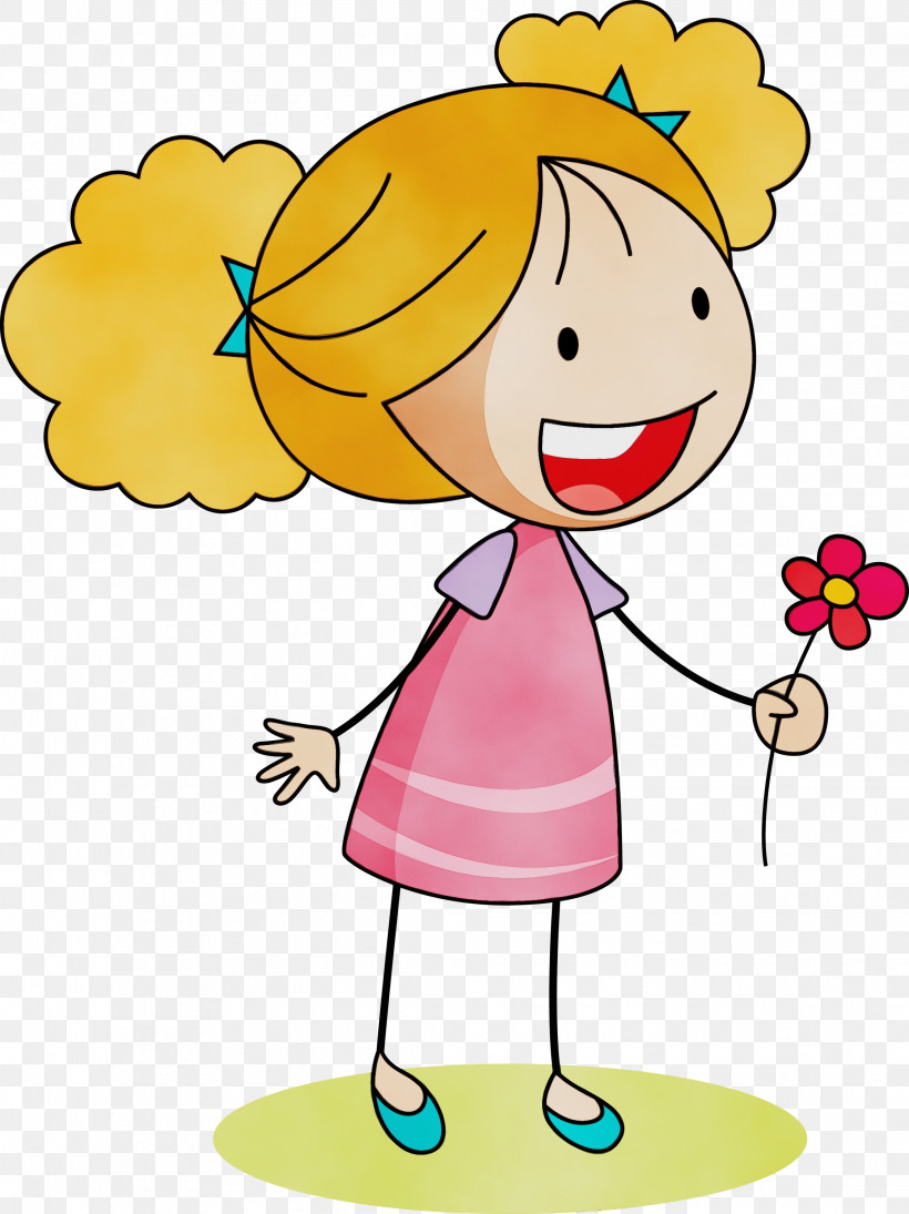 Cartoon Happy Pleased Smile, PNG, 2245x3000px, Little Girl, Cartoon, Cute, Flower, Happy Download Free