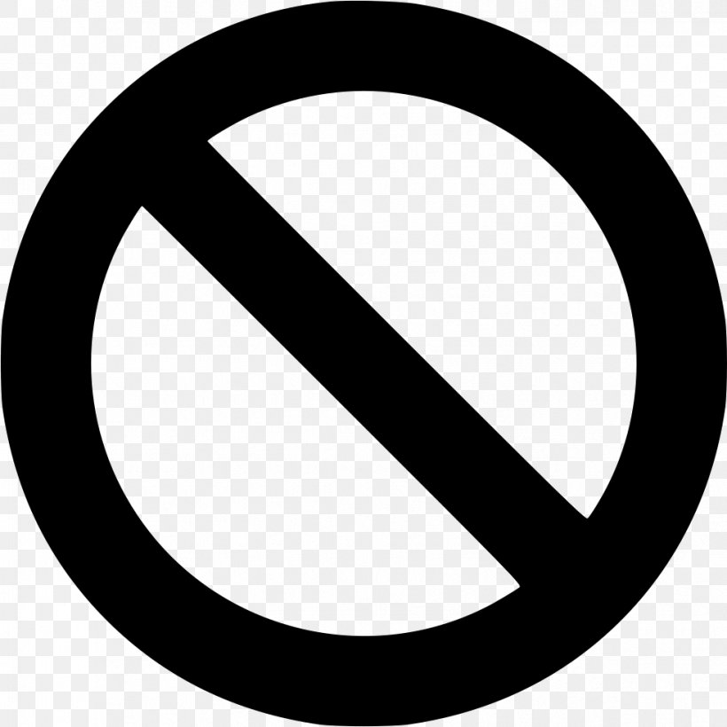 No Symbol Download Clip Art, PNG, 981x982px, No Symbol, Area, Black And White, Font Awesome, Rim Download Free