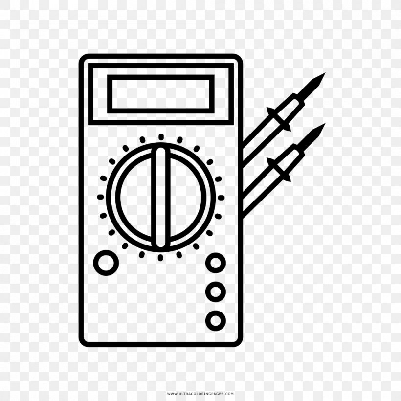 Drawing Voltmeter Coloring Book Painting, PNG, 1000x1000px, Drawing, Ammeter, Area, Black And White, Brick Download Free