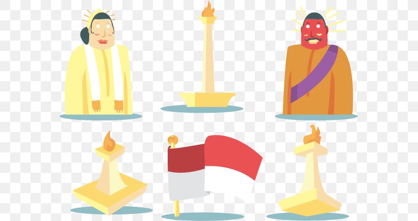 National Monument Jakarta Fair Euclidean Vector Illustration, PNG, 585x435px, National Monument, Cone, Flat Design, Jakarta, Jakarta Fair Download Free