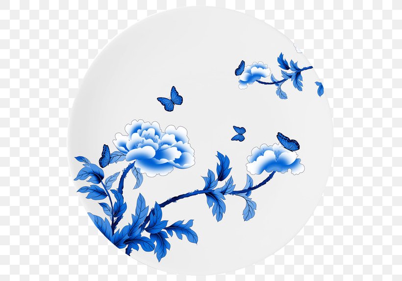 Chinese Ceramics Blue And White Pottery Porcelain Plate, PNG, 567x573px, Ceramic, Blue, Blue And White Porcelain, Blue And White Pottery, Branch Download Free