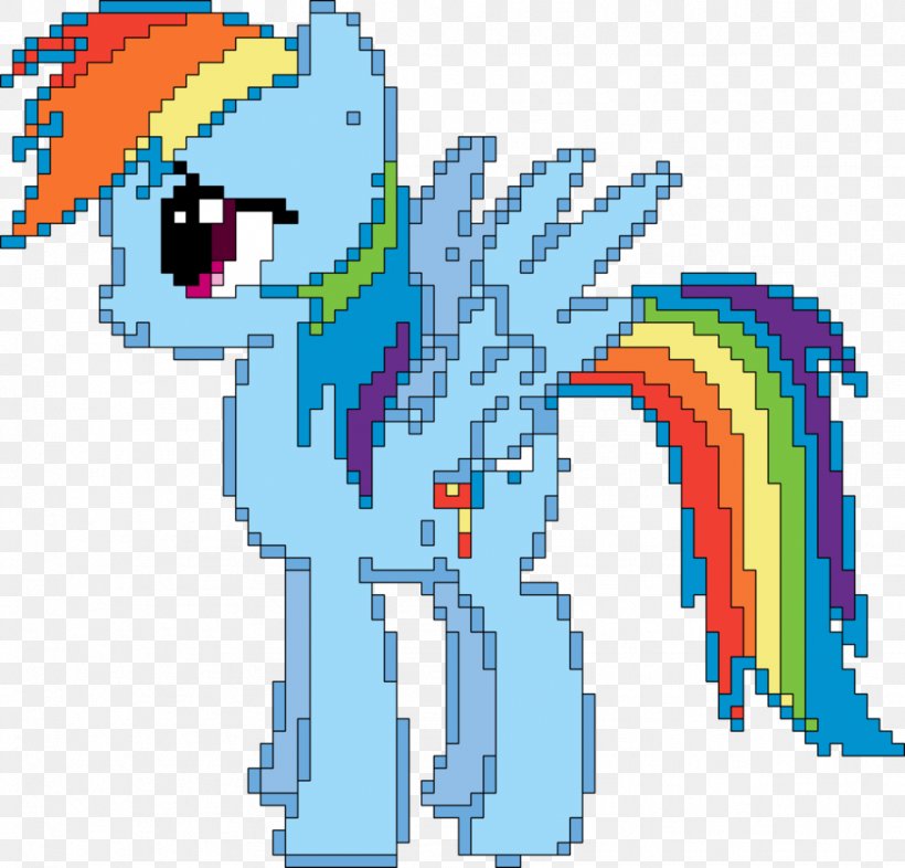 Rainbow Dash Pixel Art Horse, PNG, 912x875px, Rainbow Dash, Area, Art, Cartoon, Communication Download Free