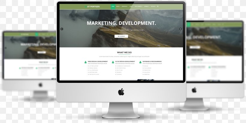 Responsive Web Design Web Template System Web Page, PNG, 1129x567px, Responsive Web Design, Brand, Computer Monitor, Content Writing Services, Display Advertising Download Free