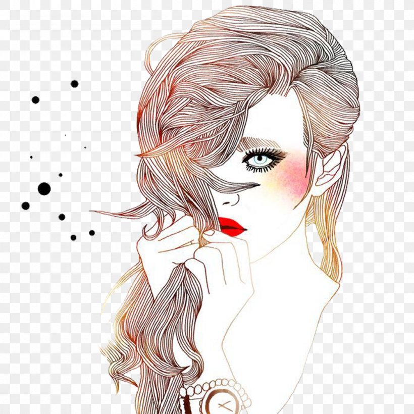 Hair Coloring Planet Drawing Illustration, PNG, 1000x1000px, Watercolor, Cartoon, Flower, Frame, Heart Download Free