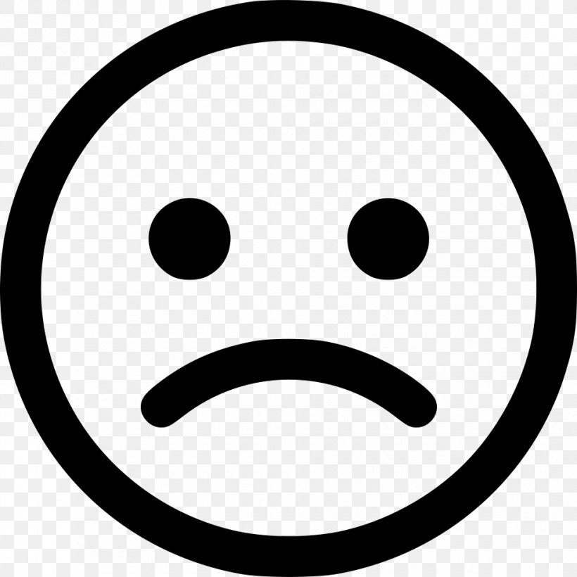 Smiley Emoticon Sadness Clip Art, PNG, 980x980px, Smiley, Black And White, Emoticon, Face, Facial Expression Download Free