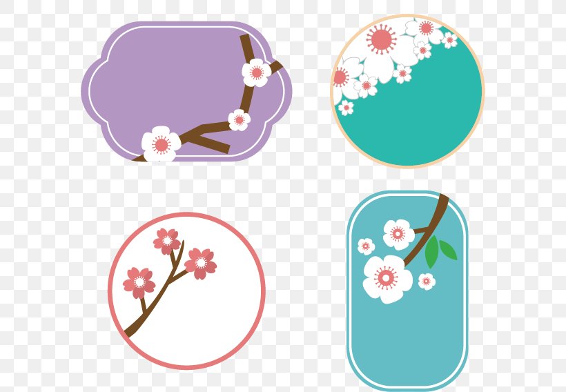 Cherry Blossom Euclidean Vector, PNG, 586x568px, Watercolor, Cartoon, Flower, Frame, Heart Download Free