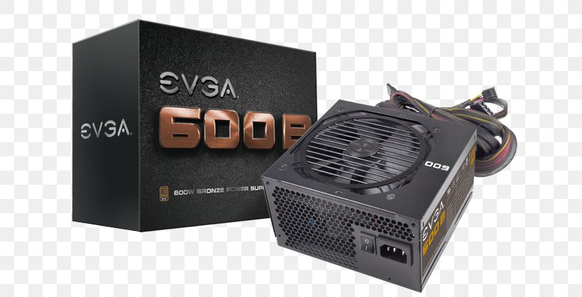 Power Supply Unit Graphics Cards & Video Adapters EVGA 600B Bronze Power Supply, PNG, 650x418px, 80 Plus, Power Supply Unit, Alternating Current, Asus, Atx Download Free
