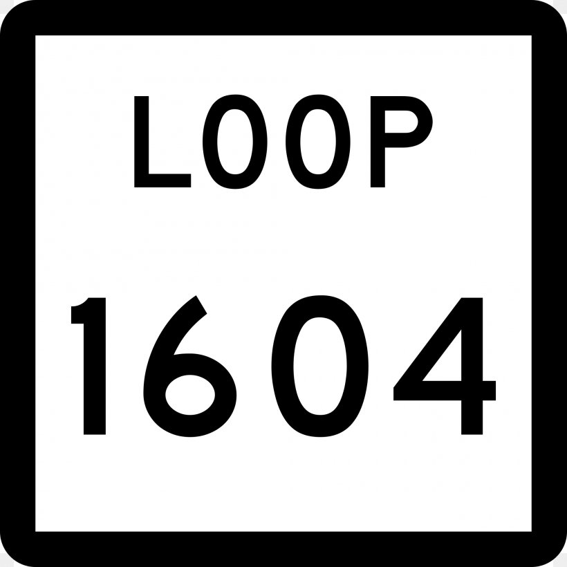 Texas State Highway Loop 1604 Texas State Highway Spur 408 Texas State Highway Loop 375 Road, PNG, 2000x2000px, Loop, Area, Black And White, Brand, Dallas Download Free
