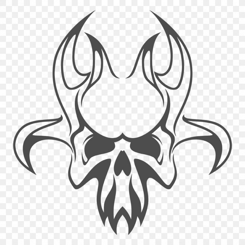 Skull Euclidean Vector Illustration, PNG, 914x914px, Skull, Black, Black And White, Demon, Drawing Download Free
