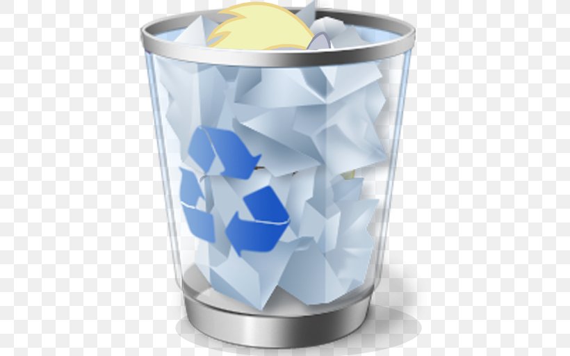 Trash Rubbish Bins & Waste Paper Baskets Windows 8.1 Windows 10, PNG, 512x512px, Trash, Blue, Computer, Cylinder, Drinkware Download Free