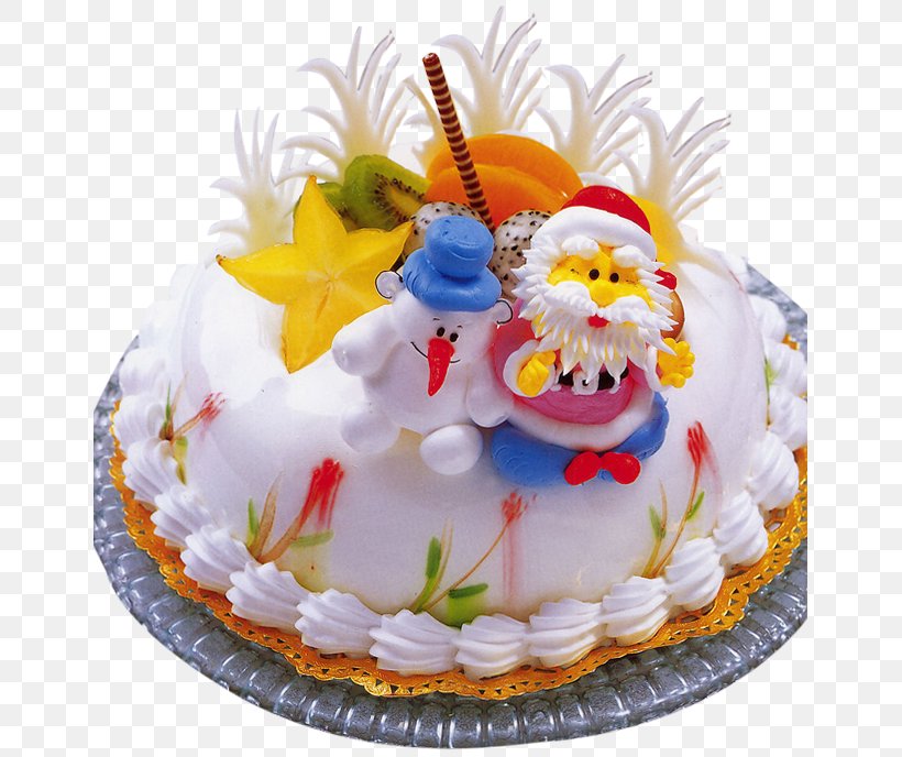 Birthday Cake Santa Claus Milk Christmas Cake Christmas Gift, PNG, 649x688px, Birthday Cake, Baking, Birthday, Buttercream, Cake Download Free