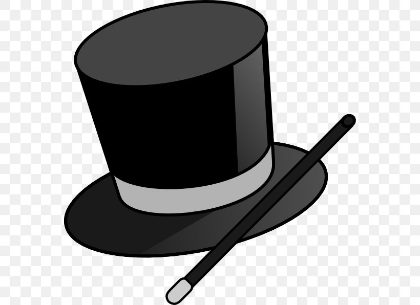 Magic Hat Clip Art, PNG, 570x596px, Magic, Black And White, Hat, Hatpin, Headgear Download Free