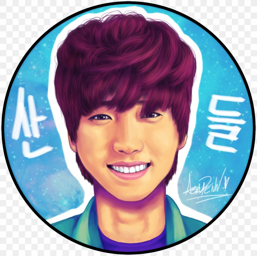 Sandeul South Korea K-pop Fan Art, PNG, 1689x1688px, Sandeul, Art, Black Hair, Blue, Cheek Download Free