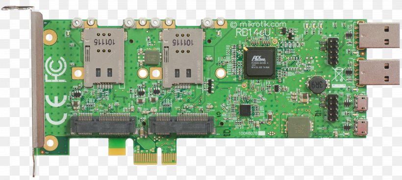 MikroTik RouterBOARD Mini PCI PCI Express, PNG, 4210x1897px, Mikrotik, Adapter, Computer Component, Computer Network, Conventional Pci Download Free