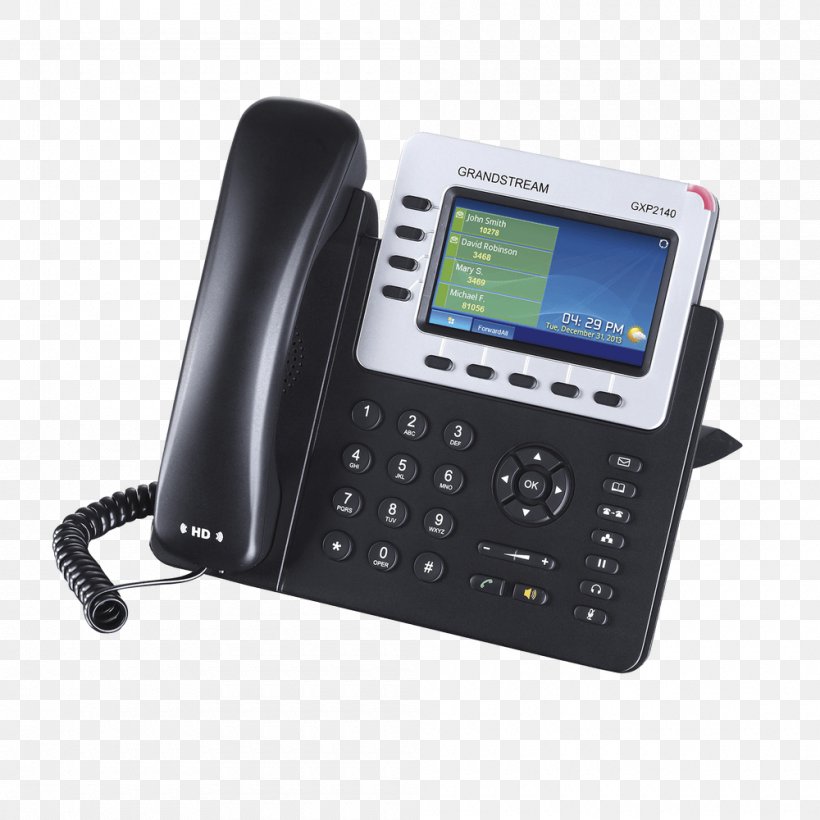 Grandstream Networks VoIP Phone Grandstream GXP2140 Telephone Voice Over IP, PNG, 1000x1000px, Grandstream Networks, Answering Machine, Caller Id, Communication, Conference Call Download Free