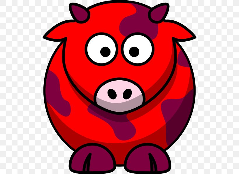 Cattle Red Cow Clip Art, PNG, 528x598px, Cattle, Animation, Artwork, Cartoon, Magenta Download Free