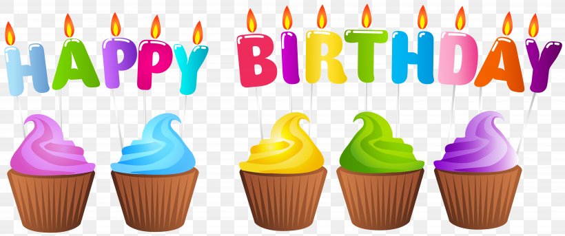 birthday cupcake with candle clipart with wind