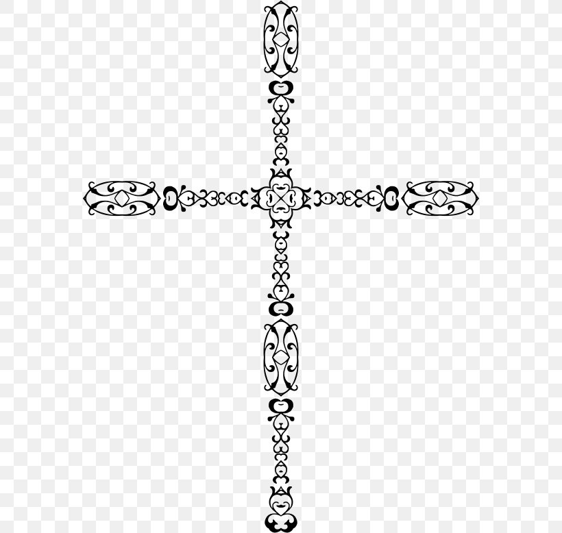 Christian Cross Clip Art, PNG, 580x778px, Christian Cross, Area, Black And White, Body Jewelry, Christianity Download Free