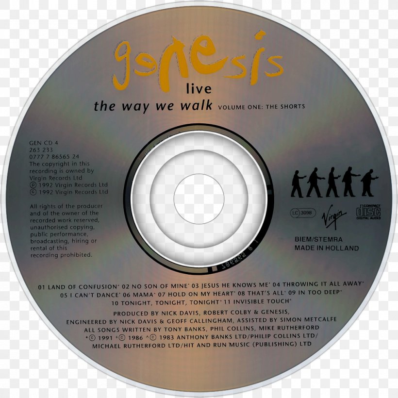 Compact Disc The Way We Walk, Volume One: The Shorts The Way We Walk, Volume Two: The Longs Genesis Album, PNG, 1000x1000px, Compact Disc, Album, Brand, Data Storage Device, Disk Image Download Free